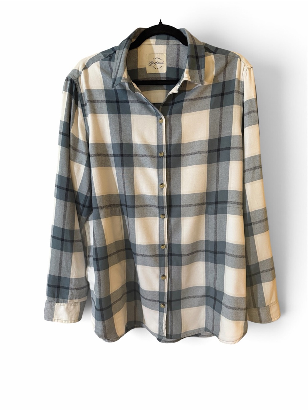 Jachs Girlfriend NY Plaid Flannel Button Down Shirt - Size Large
